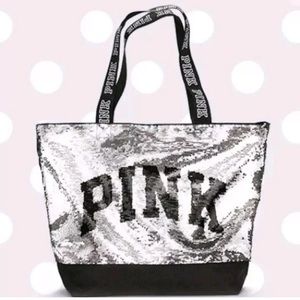 💕Victoria Secret PINK Sequin Bling Tote Handbag
